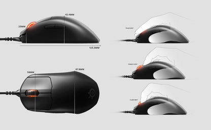 SteelSeries Prime - Souris gaming performante pour l'e-sport - Capteur optique TrueMove Pro avec 18 000 CPI - Commutateurs optiques magnétiques