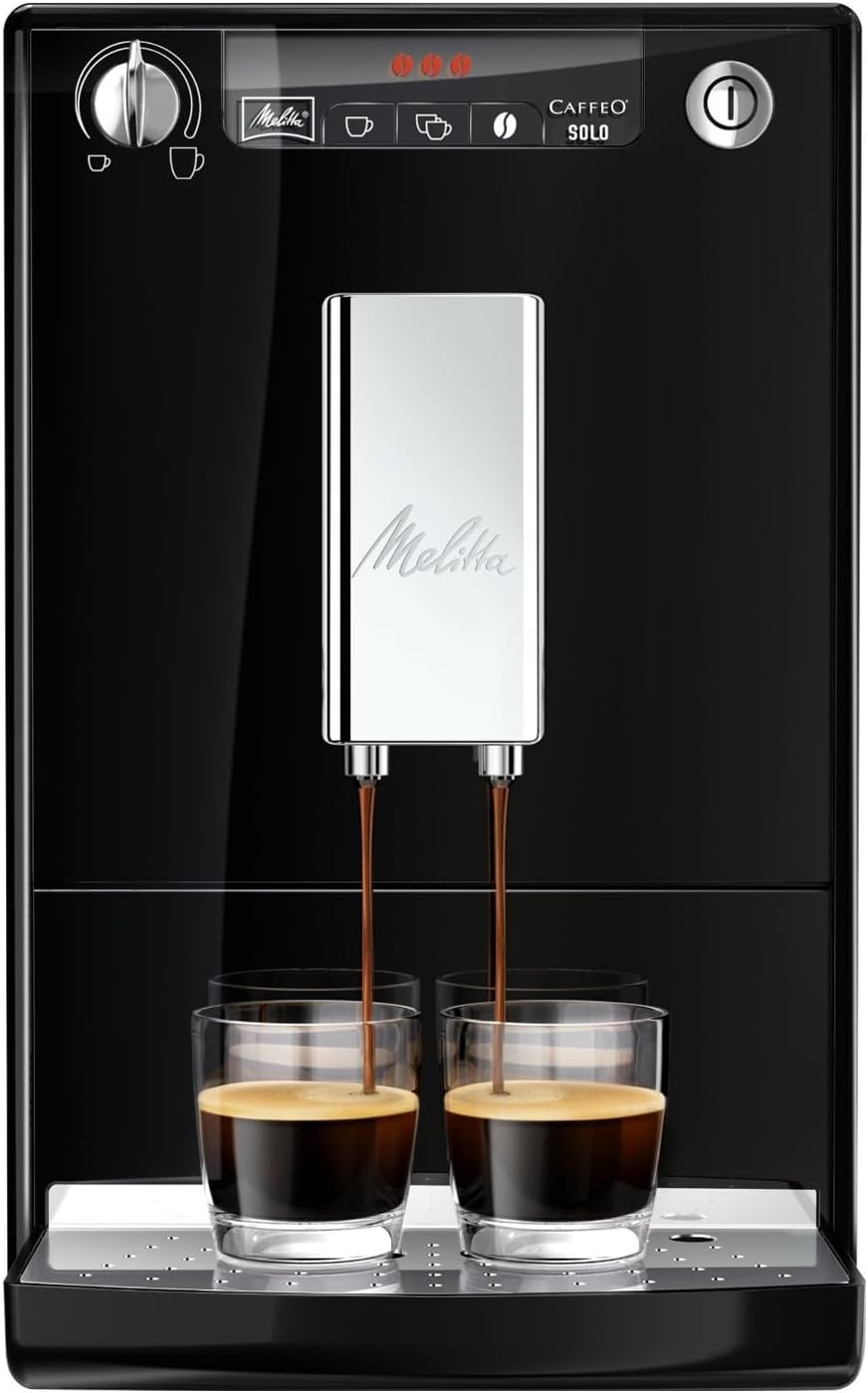 MELITTA Kaf­fee­voll­au­to­mat "Solo E950-201, schwarz", schwarz, B:45,5cm H:30,3cm T:20cm, Kaf­fee­voll­au­to­ma­ten, Perfekt für Café crème & Espresso, nur 20cm breit (88671559-0) schwarz