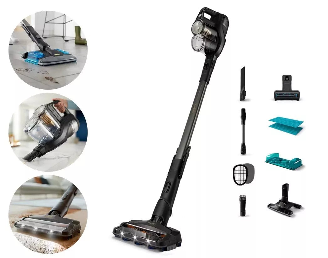 Philips SpeedPro XC8349/01 Max Aqua Plus 3-in-1 Kabelloser Staubsauger Schwarz